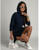 Navy blue sports dress with a hood 4187 - Online store - Boutique